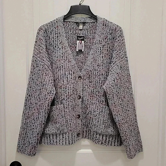 supplies Sweaters - Supplies Confetti Knit Cardigan Button Front Sweater Size XL